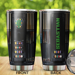 Camellia Personalized Pool Table Billiard Stainless Steel Tumbler-Double-Walled Insulated Gift For Golf Player 03