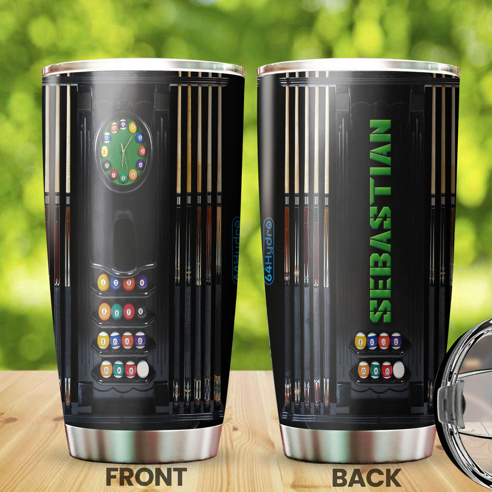 Camellia Personalized Pool Table Billiard Stainless Steel Tumbler-Double-Walled Insulated Gift For Golf Player 03