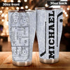 Camellia Personalized Ice Hockey Stainless Steel Tumbler-Double-Walled Insulation Cup With Lid Gift For Hockey Player