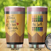Camellia Persionalized Colorful Crayon Teacher It Takes A Big Heart To Teach Little Minds Stainless Steel Tumbler - Customized Double - Walled Insulation Travel Thermal Cup With Lid Gift For Teacher