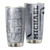 Camellia Personalized Ice Hockey Stainless Steel Tumbler-Double-Walled Insulation Cup With Lid Gift For Hockey Player