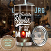 Camellia Persionalized 3D My Favourite Bowler Call Me Mom Stainless Steel Tumbler - Customized Double - Walled Insulation Thermal Cup With Lid