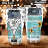 Camellia Personalized Hippie Pattern Van Stainless Steel Tumbler-Sweat-Proof Double Wall Travel Cup With Lid