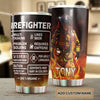 Camellia Personalized Firefighter Label Stainless Steel Tumbler-Double-Walled Insulation Gift For Firefighter Fireman