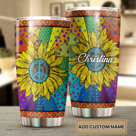 Camellia Personalized Hippie Chrysanthemum Stainless Steel Tumbler-Double-Walled Insulation Travel Cup With Lid