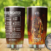 Camellia Personalized Firefighter Label Stainless Steel Tumbler-Double-Walled Insulation Gift For Firefighter Fireman