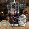 Camellia Personalized Creepy Skull Stainless Steel Tumbler - Customized Double-Walled Insulation Travel Thermal Cup With Lid