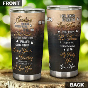 Camellia Personalized Loving Letter From  Mom To Daughter Stainless Steel Tumbler-Double-Walled Travel Therma Cup With Lid
