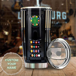 Camellia Personalized Pool Table Billiard Stainless Steel Tumbler-Double-Walled Insulated Gift For Golf Player 03