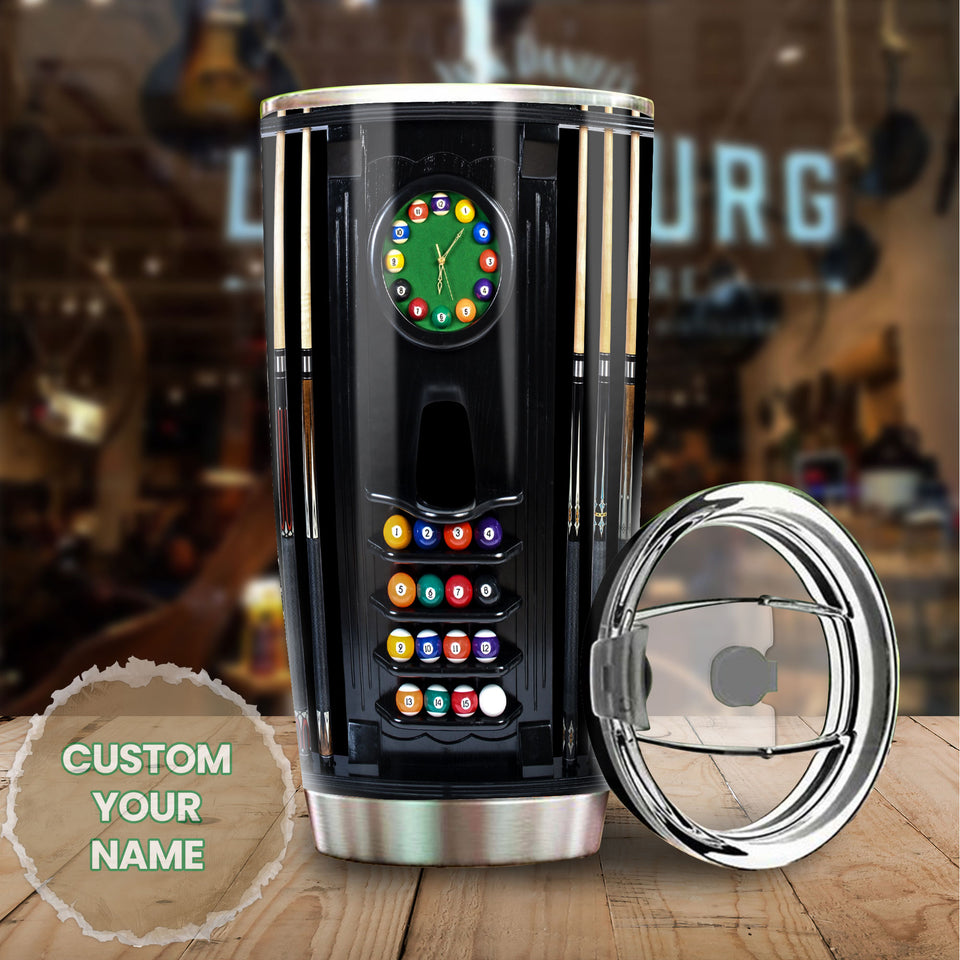 Camellia Personalized Pool Table Billiard Stainless Steel Tumbler-Double-Walled Insulated Gift For Golf Player 03
