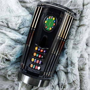 Camellia Personalized Pool Table Billiard Stainless Steel Tumbler-Double-Walled Insulated Gift For Golf Player 03