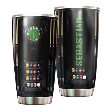 Camellia Personalized Pool Table Billiard Stainless Steel Tumbler-Double-Walled Insulated Gift For Golf Player 03