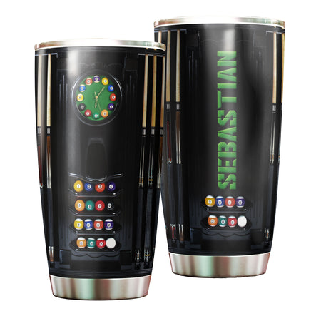 Camellia Personalized Pool Table Billiard Stainless Steel Tumbler-Double-Walled Insulated Gift For Golf Player 03