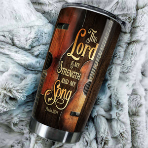 Camellia Personalized 3D Arcoustic Guitar Stainless Steel Tumbler - Customized Double-Walled Insulation Thermal Cup With Lid Gift For Guitarist