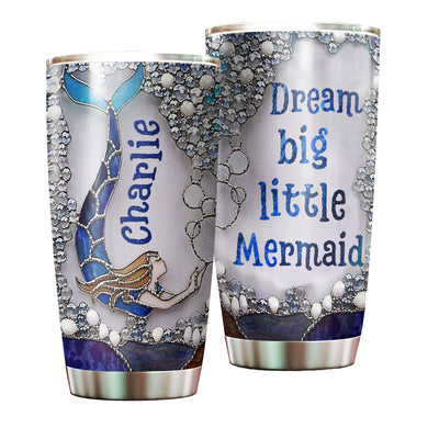Camellia Personalized Dream Bijg Little Mermaid Stainless Steel Tumbler-Double-Walled Insulation Travel Cup With Lid