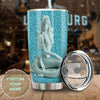 Camellia Personalized Mermaid Ceramic Style Stainless Steel Tumbler-Sweat-Proof Double Wall Travel Cup With Lid