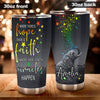 Camellia Personalized Where There Is Hope Faith Miracles Elephant Stainless Steel Tumbler-Sweat-Proof Travel Therma Cup With Lid