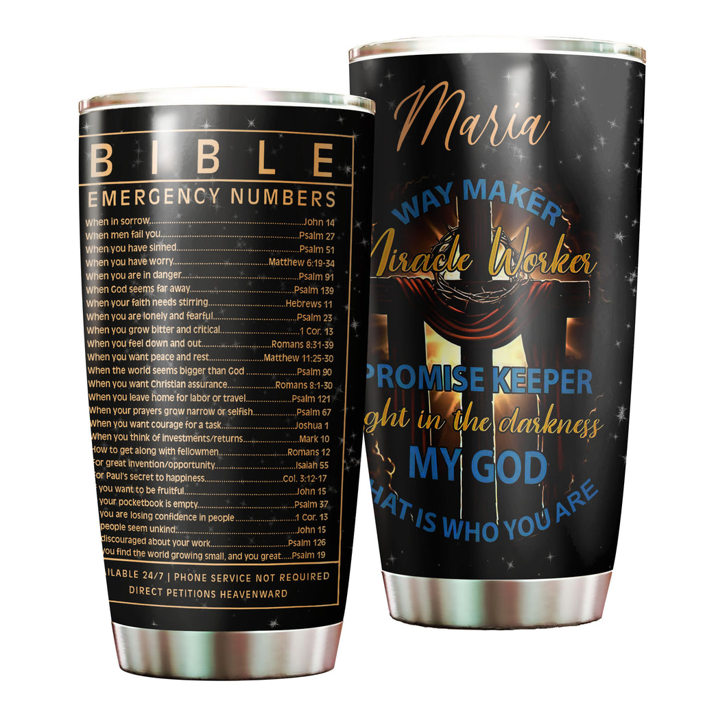 Camellia Personalized Sunflowers God Promise Keeper Light In The Darkness Stainless Steel Tumbler - Customized Double-Walled Insulation Travel Thermal Cup With Lid Gift For Christian