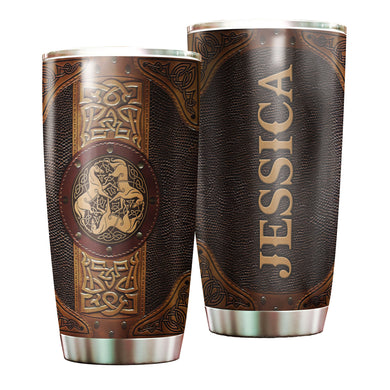 Camellia Personalized Celtic Horse Stainless Steel Tumbler - Customized Double-Walled Insulation Travel Thermal Cup With Lid
