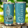 Camellia Personalized Mermaid Ceramic Style Stainless Steel Tumbler-Sweat-Proof Double Wall Travel Cup With Lid