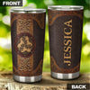 Camellia Personalized Celtic Horse Stainless Steel Tumbler - Customized Double-Walled Insulation Travel Thermal Cup With Lid