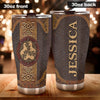Camellia Personalized Celtic Horse Stainless Steel Tumbler - Customized Double-Walled Insulation Travel Thermal Cup With Lid