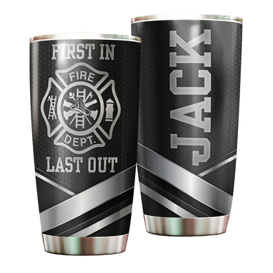 Camellia Personalized Firefighter First In Last Out Stainless Steel Tumbler-Double-Walled Insulation Gift For Firefighter Fireman 03