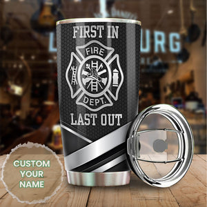 Camellia Personalized Firefighter First In Last Out Stainless Steel Tumbler-Double-Walled Insulation Gift For Firefighter Fireman 03
