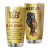Camellia Personalized Black Woman Advice Stainless Steel Tumbler - Double-Walled Insulation Vacumm Flask - Gift For Black Queen, International Women's Day, Hippie Girls