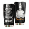 Camellia Personalized Awesome Dads Tattoo Stainless Steel Tumbler - Double-Walled Insulation Vacumm Flask - Gift For Tattoo Lovers, Tattoo Artists