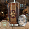 Camellia Personalized Celtic Horse Stainless Steel Tumbler - Customized Double-Walled Insulation Travel Thermal Cup With Lid