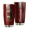 Camellia Personalized Guitar Surface Stainless Steel Tumbler - Customized Double-Walled Insulation Travel Thermal Cup With Lid Gift For Guitarist