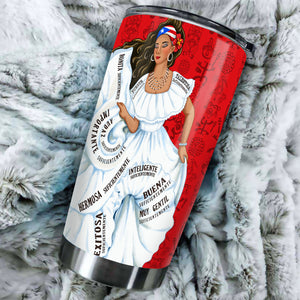 Camellia Persionalized Rico Girl Stainless Steel Tumbler - Customized Double - Walled Insulation Travel Thermal Cup With Lid