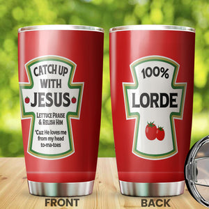 Camellia Personalized Catch Up with Jesus Stainless Steel Tumbler-Double-Walled Insulation Travel Cup With Lid