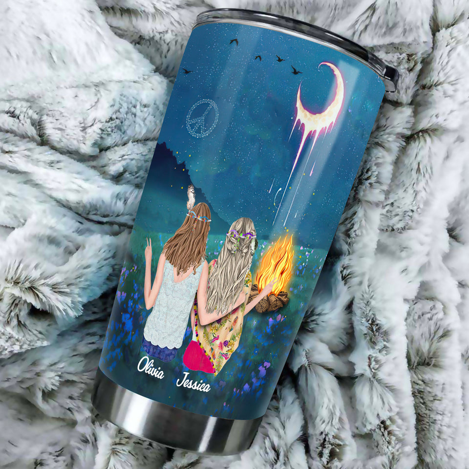 Camellia Personalized We Do Not make Friends We Recognize Them Stainless Steel Tumbler-Double-Walled Travel Therma Cup With Lid Gift For Bestfriend Couple
