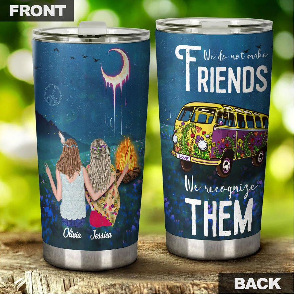 Camellia Personalized We Do Not make Friends We Recognize Them Stainless Steel Tumbler-Double-Walled Travel Therma Cup With Lid Gift For Bestfriend Couple