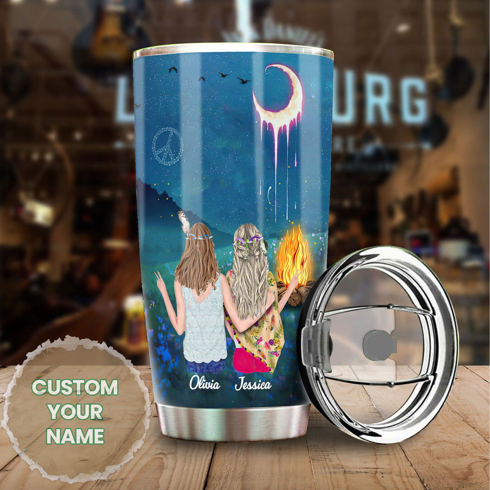 Camellia Personalized We Do Not make Friends We Recognize Them Stainless Steel Tumbler-Double-Walled Travel Therma Cup With Lid Gift For Bestfriend Couple