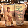 Camellia Personalized Faith Jesus Hug Lamp Stainless Steel Tumbler-Thermal Flask Travel Therma Cup With Lid