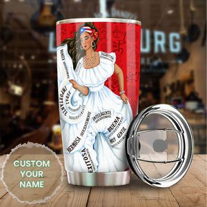 Camellia Persionalized Rico Girl Stainless Steel Tumbler - Customized Double - Walled Insulation Travel Thermal Cup With Lid