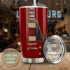 Camellia Personalized Guitar Surface Stainless Steel Tumbler - Customized Double-Walled Insulation Travel Thermal Cup With Lid Gift For Guitarist