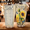 Camellia Personalized Faith God Says You Are Sunflower Stainless Steel Tumbler-Thermal Flask Travel Therma Cup With Lid