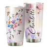 Camellia Persionalized Watercolor Hummingbird Stainless Steel Tumbler - Customized Double - Walled Insulation Thermal Cup With Lid