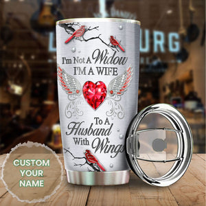Camellia Personalized I'm Not A Window I'm A Wife Loving Quotes From Wife To Husband  Stainless Steel Tumbler-Double-Walled Insulation  Cup With Lid Gift For Couple