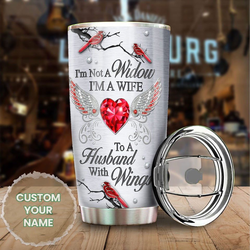 Camellia Personalized I'm Not A Window I'm A Wife Loving Quotes From Wife To Husband  Stainless Steel Tumbler-Double-Walled Insulation  Cup With Lid Gift For Couple