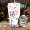Camellia Persionalized Watercolor Hummingbird Stainless Steel Tumbler - Customized Double - Walled Insulation Thermal Cup With Lid