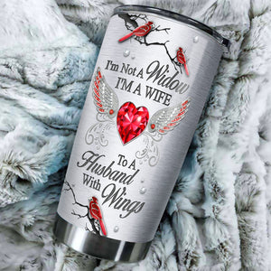 Camellia Personalized I'm Not A Window I'm A Wife Loving Quotes From Wife To Husband  Stainless Steel Tumbler-Double-Walled Insulation  Cup With Lid Gift For Couple