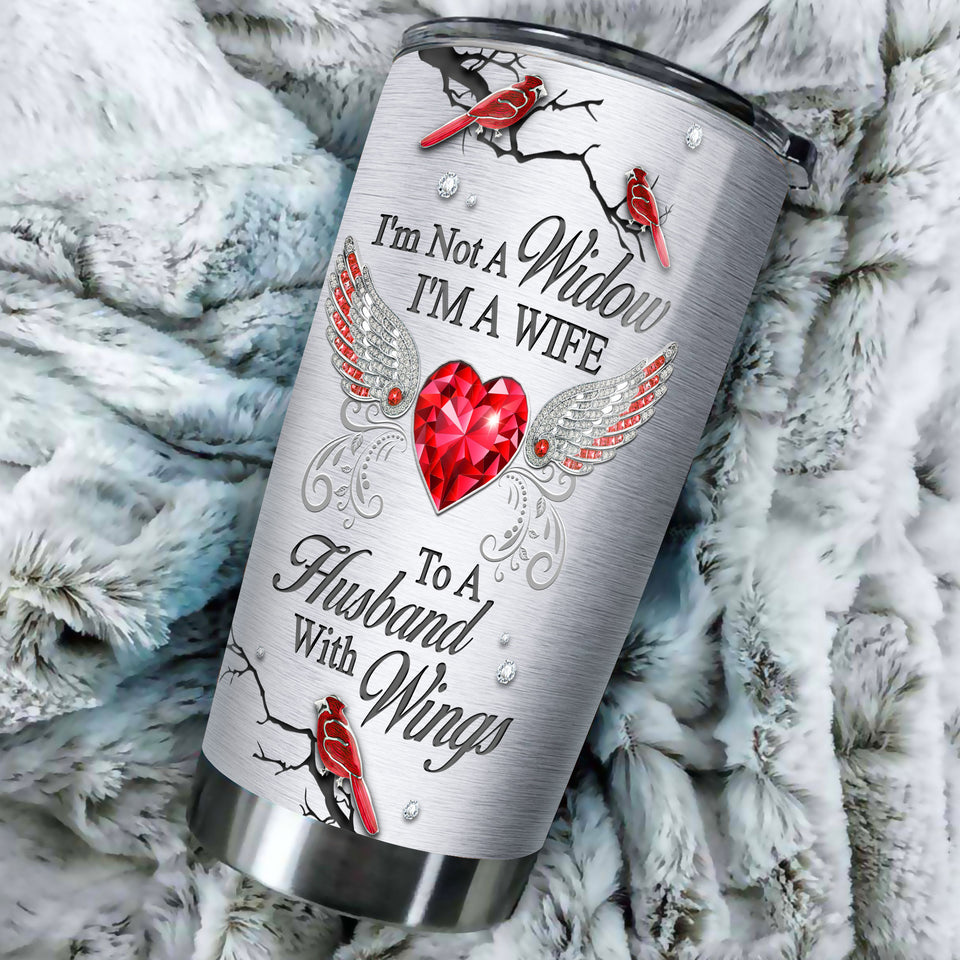 Camellia Personalized I'm Not A Window I'm A Wife Loving Quotes From Wife To Husband  Stainless Steel Tumbler-Double-Walled Insulation  Cup With Lid Gift For Couple