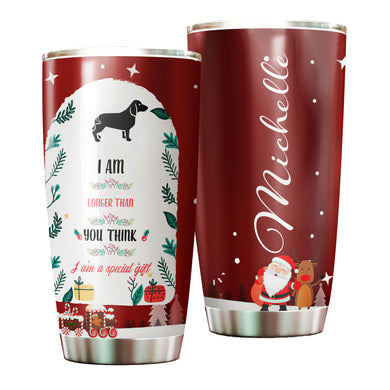 Camellia Personalized Dachshund I Am Longer Than You Think Am A Special Gift Stainless Steel Tumbler - Customized Double-Walled Insulation Travel Thermal Cup With Lid Gift For Dog Lover