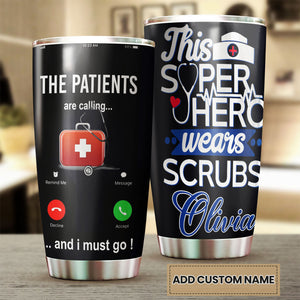 Camellia Personalized Nurse The Patient Are Calling Stainless Steel Tumbler - Double-Walled Insulation Vacumm Flask - Gift For Nurse, Christmas Gift, International Nurses Day