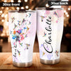 Camellia Persionalized Watercolor Hummingbird Stainless Steel Tumbler - Customized Double - Walled Insulation Thermal Cup With Lid